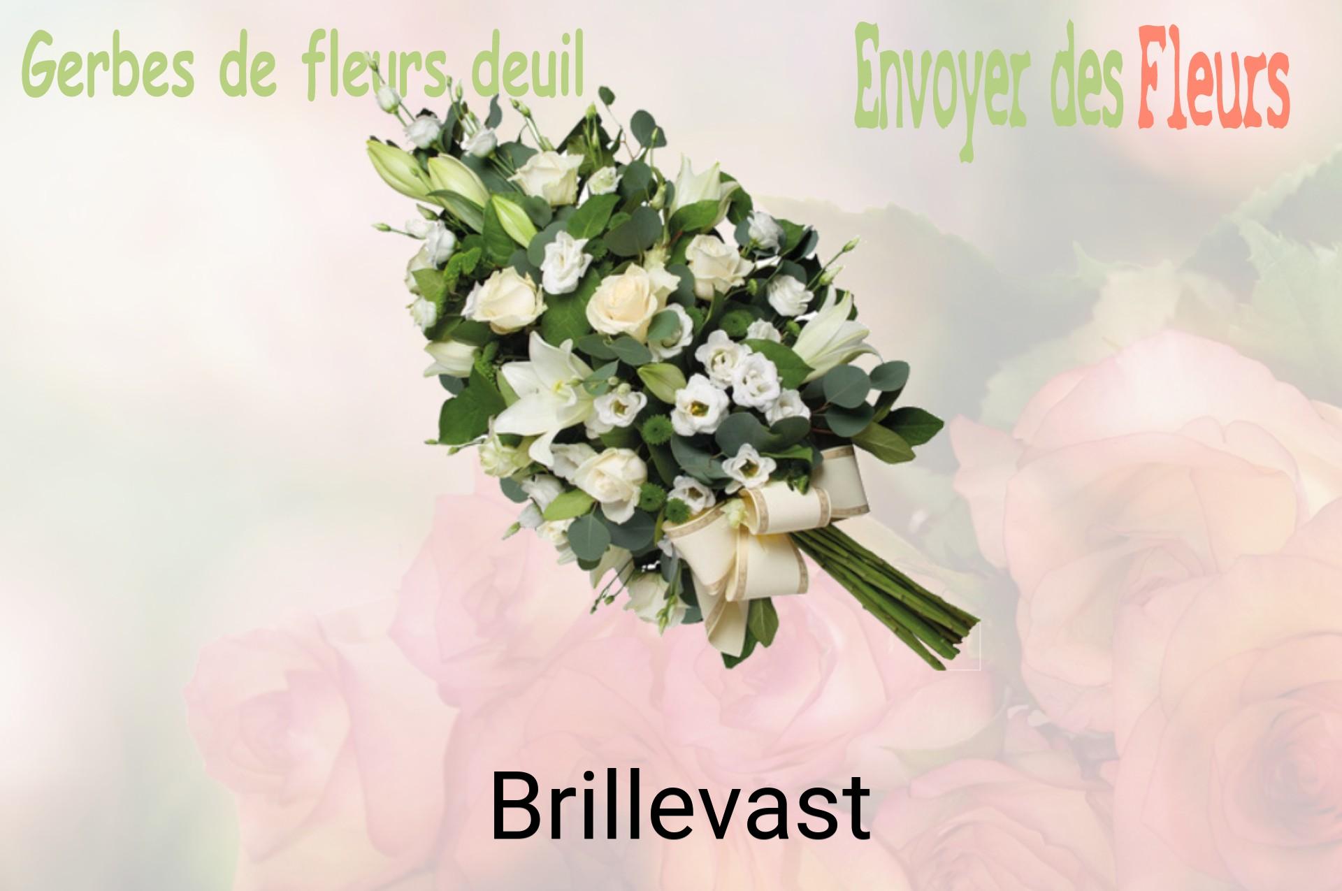 Gerbe de fleurs de deuil livrée à Brillevast